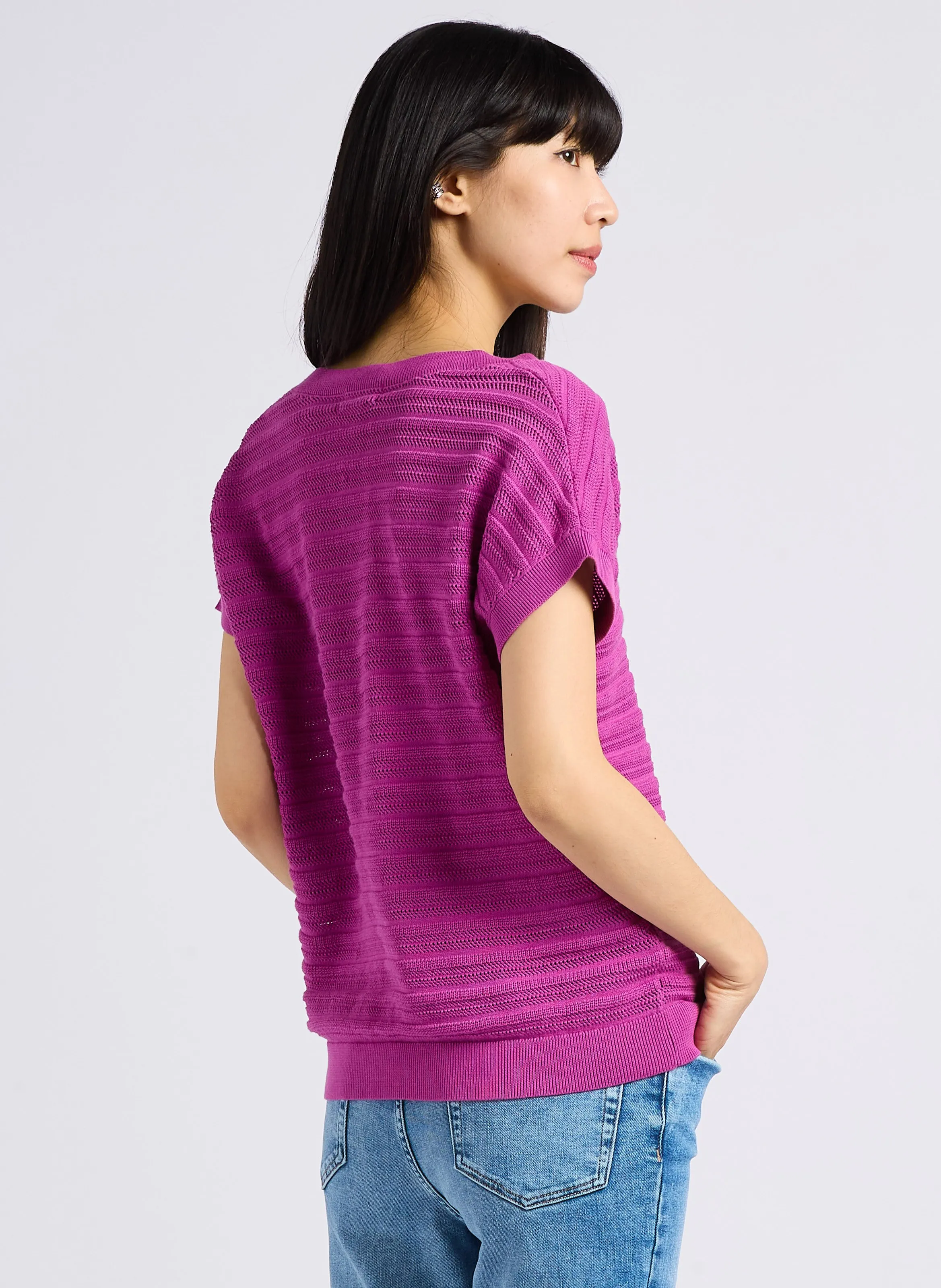 MAISON 123 LYS  TOP DE ALGODóN CON CUELLO DE PICO EN VIOLETA