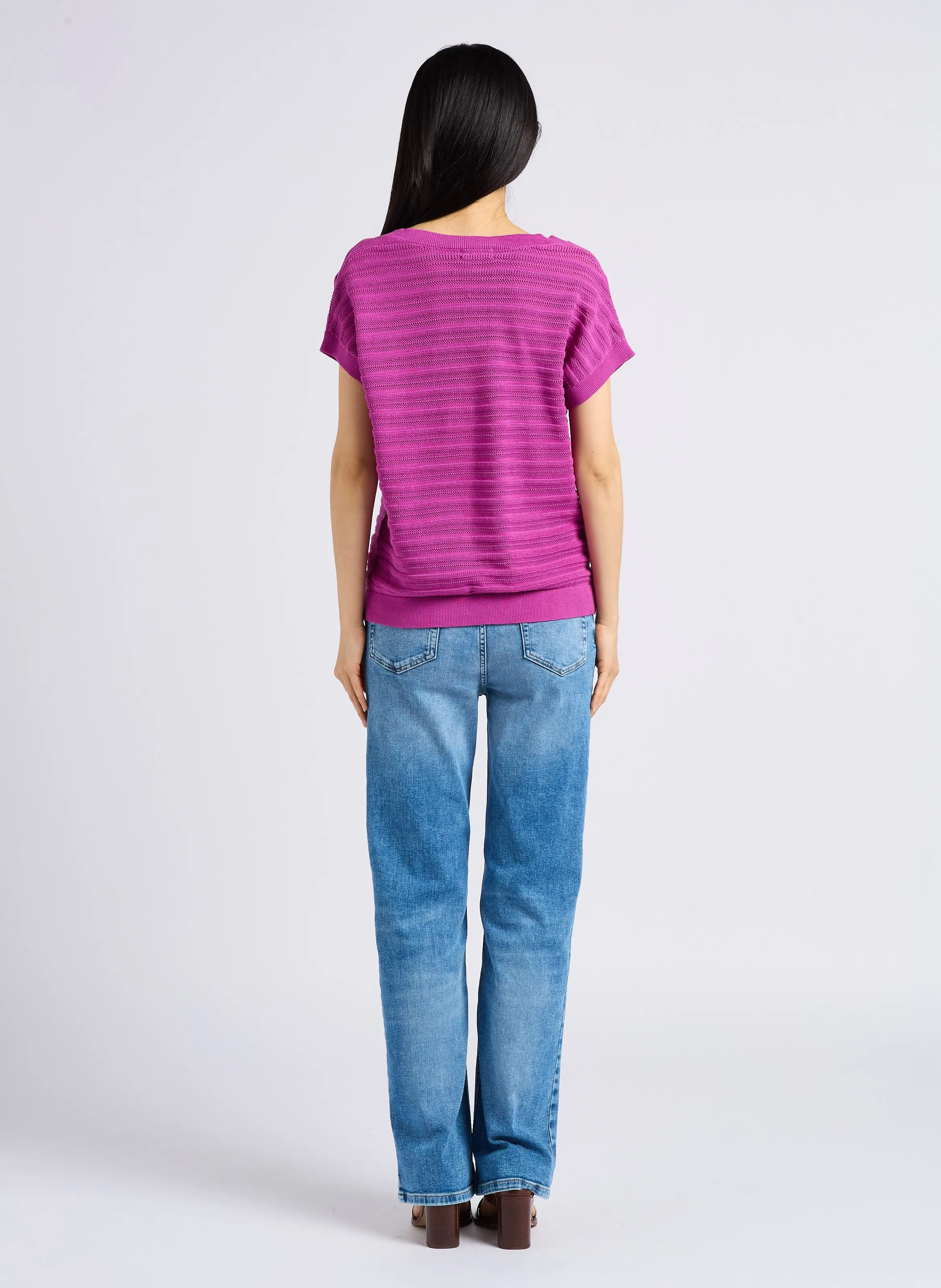 MAISON 123 LYS  TOP DE ALGODóN CON CUELLO DE PICO EN VIOLETA