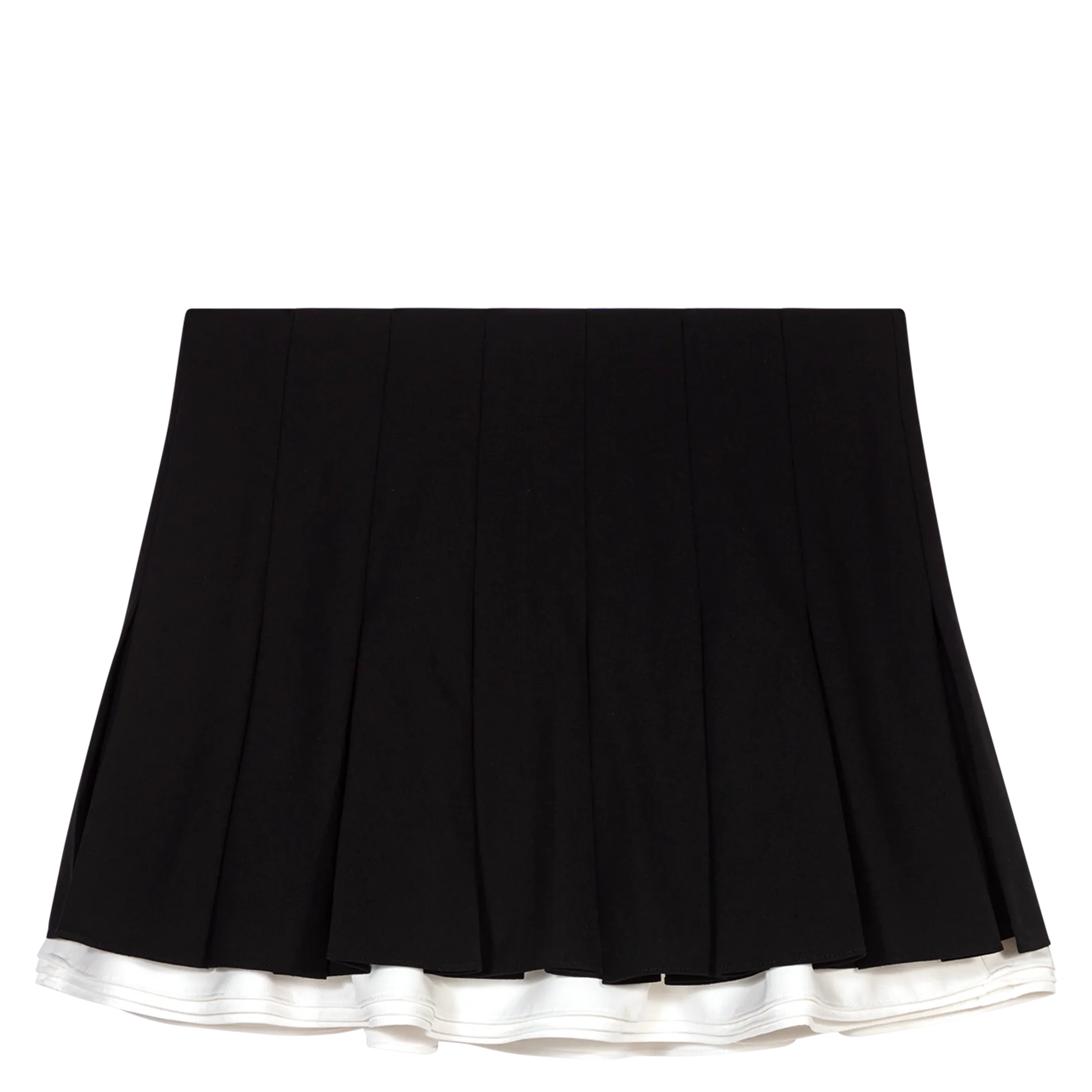 MAJE Falda corta de dos materiales en negro