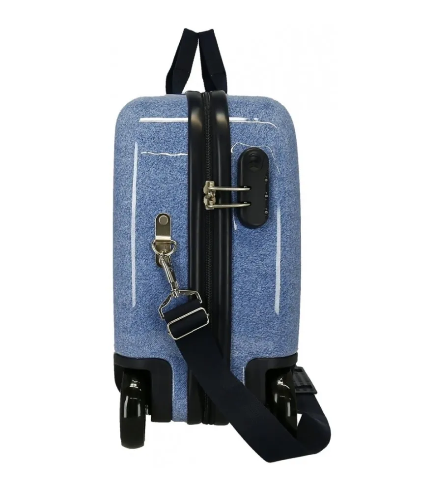 Maleta infantil 2 ruedas multidireccionales Roll Road Peace azul