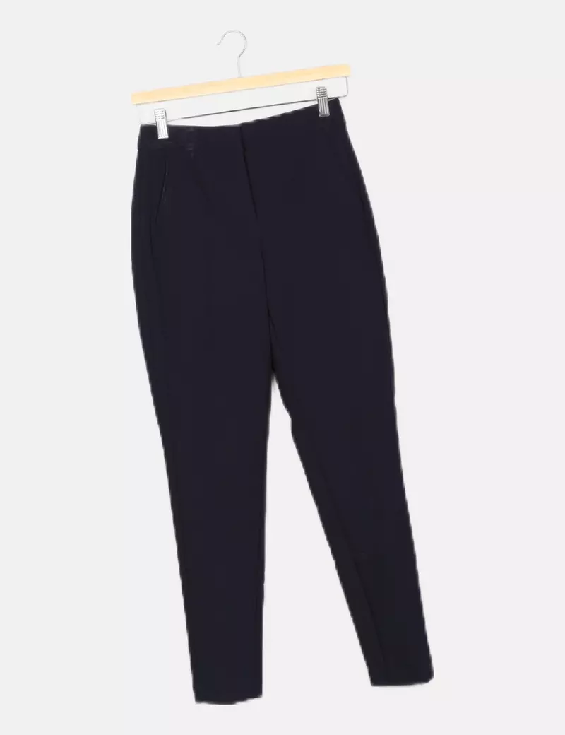 Mango Pantalón azul marino chino
