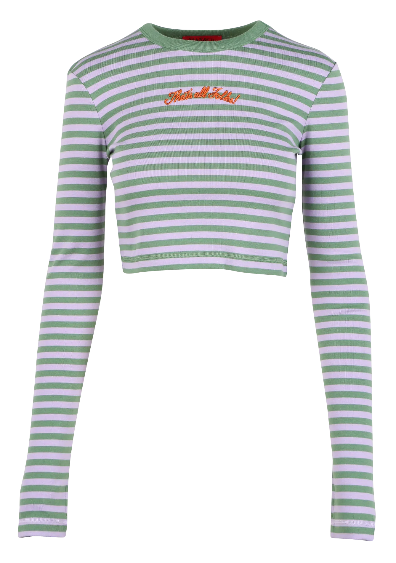 MAX&CO. SHIRLEY  CAMISETA CORTA DE ALGODóN A RAYAS MAXCO. X LOONEY TOONS EN VERDE