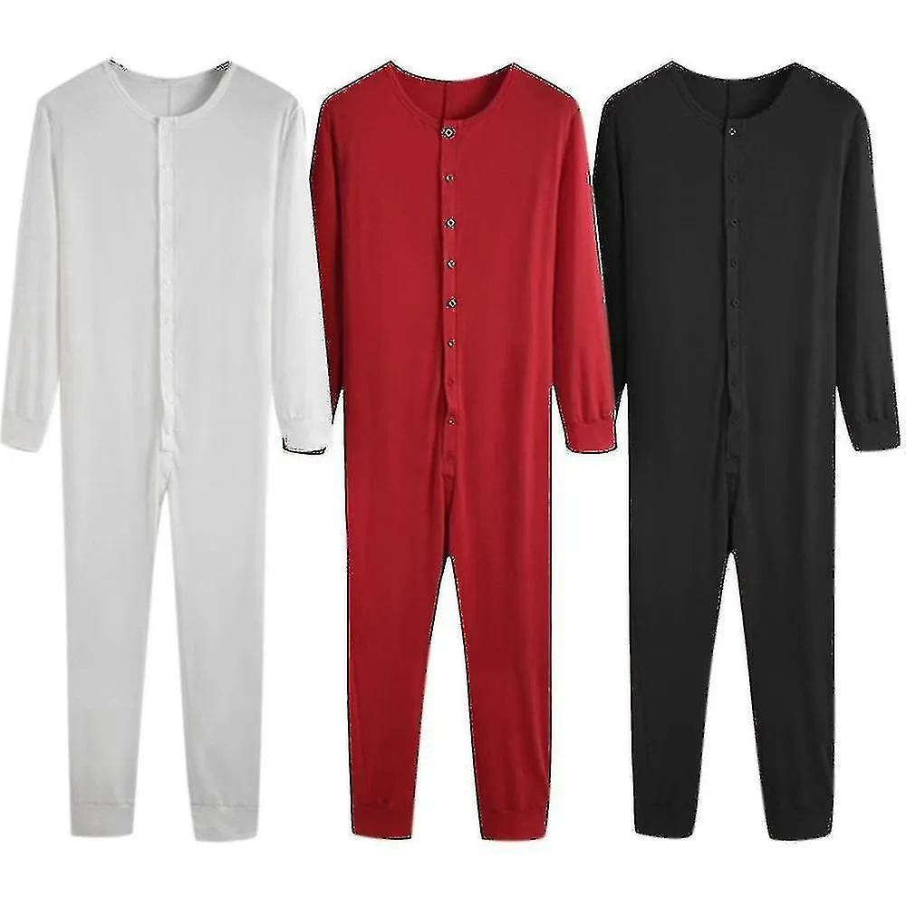 MEN"S ONE PIECE LONG JOHNS NIGHT PAJAMAXDD