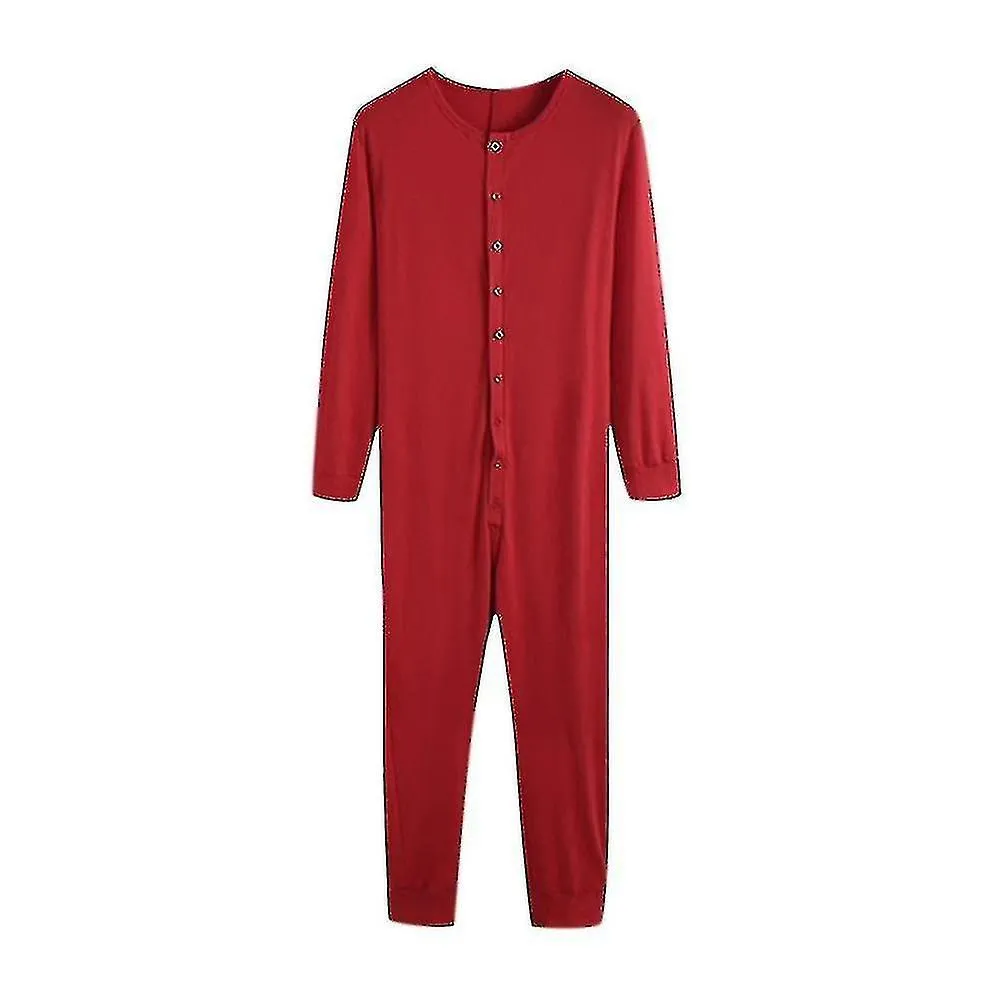 MEN"S ONE PIECE LONG JOHNS NIGHT PAJAMAXDD