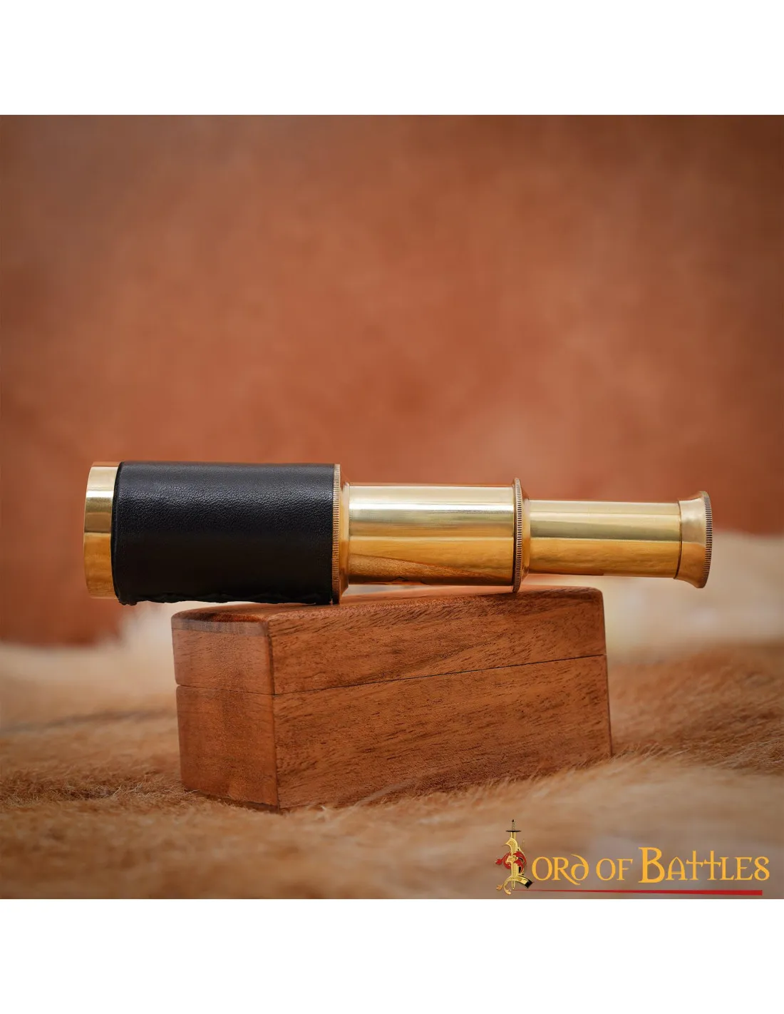 Mini Telescopio de Latón Puro con caja de madera