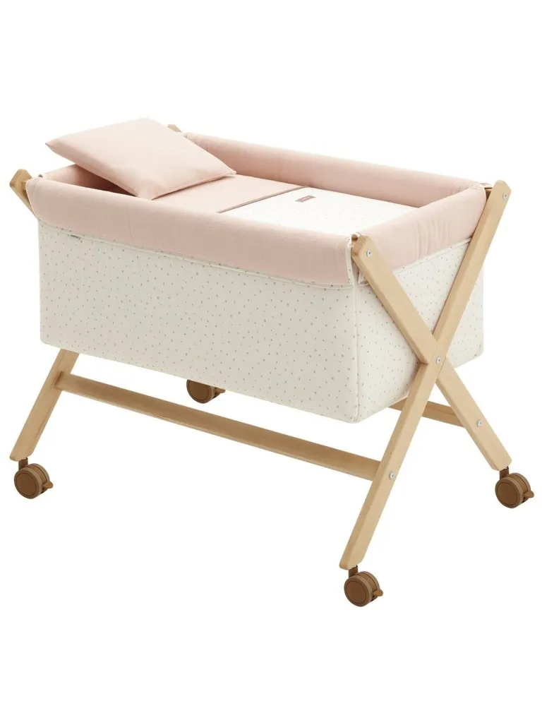 MINICUNA TIJERA MADERA MAGIA ROSA/NATURAL 55x87x74 CM