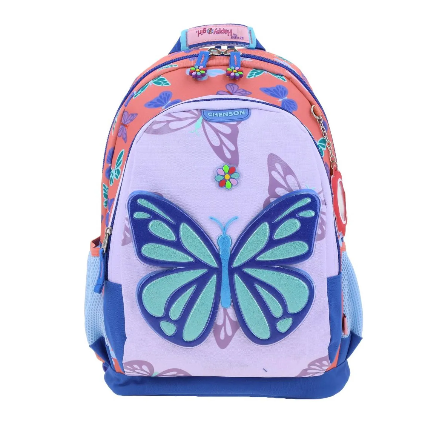 Mochila Azul Grande Para Nia Happy Girl By Chenson Buter.