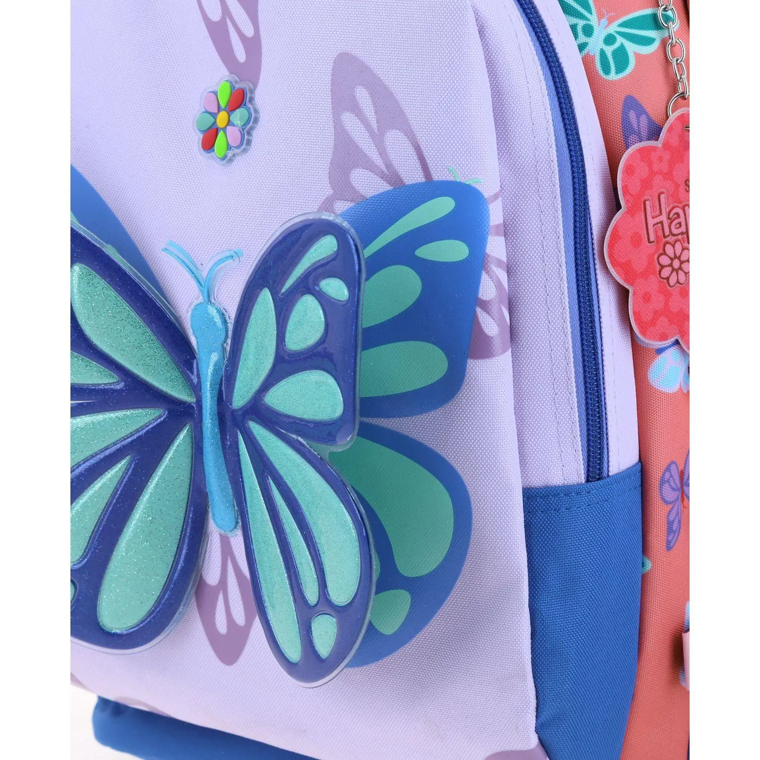 Mochila Azul Grande Para Nia Happy Girl By Chenson Buter.