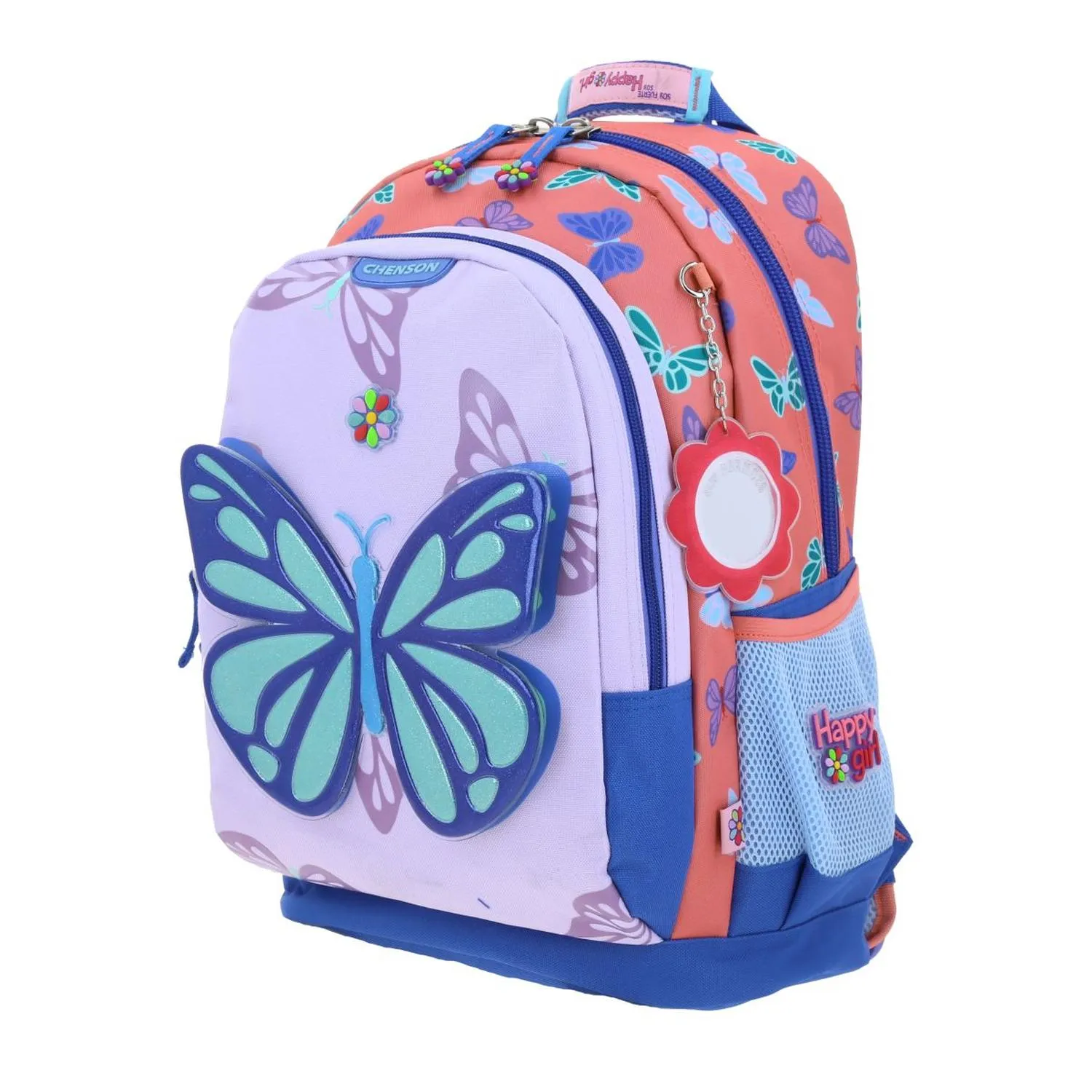 Mochila Azul Grande Para Nia Happy Girl By Chenson Buter.
