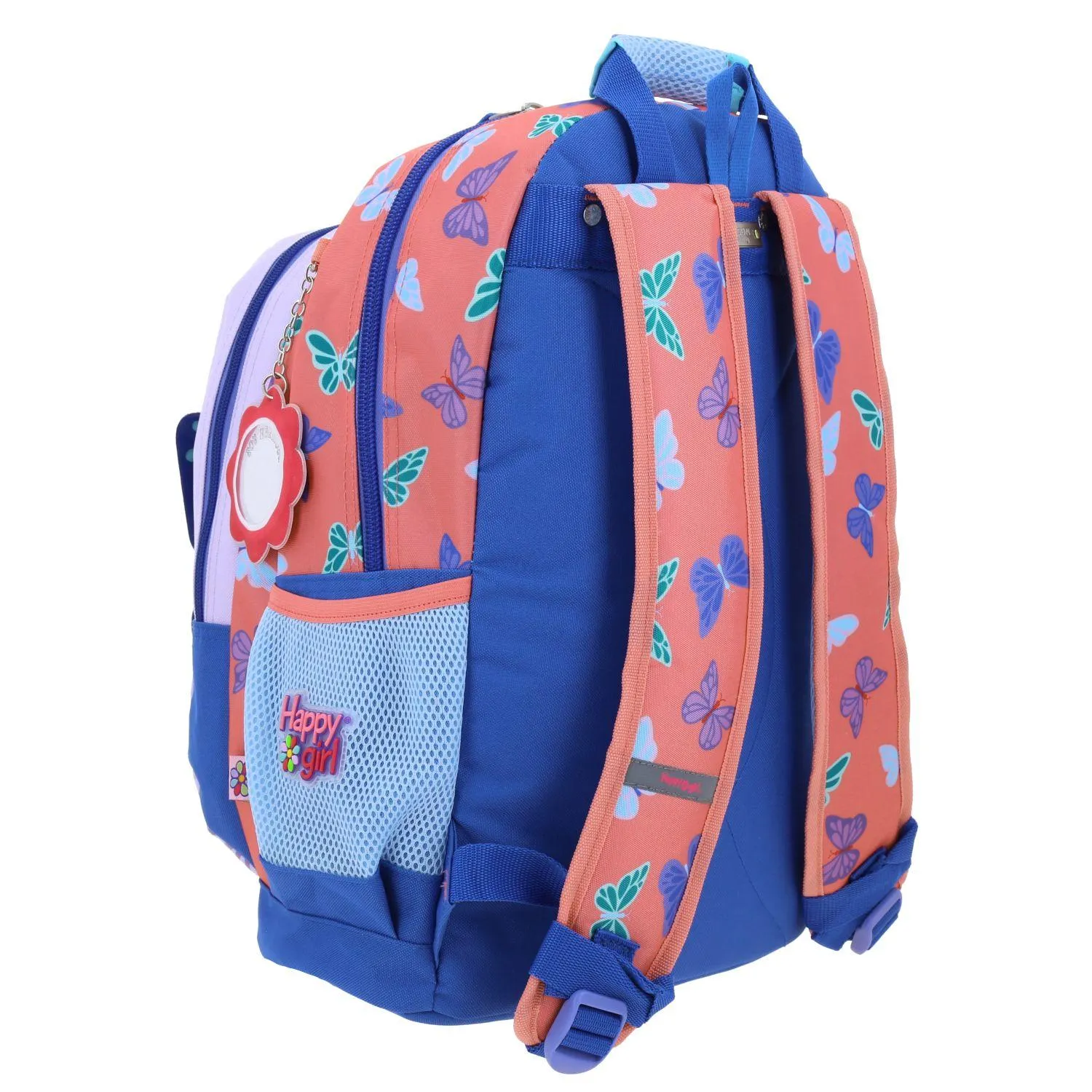 Mochila Azul Grande Para Nia Happy Girl By Chenson Buter.
