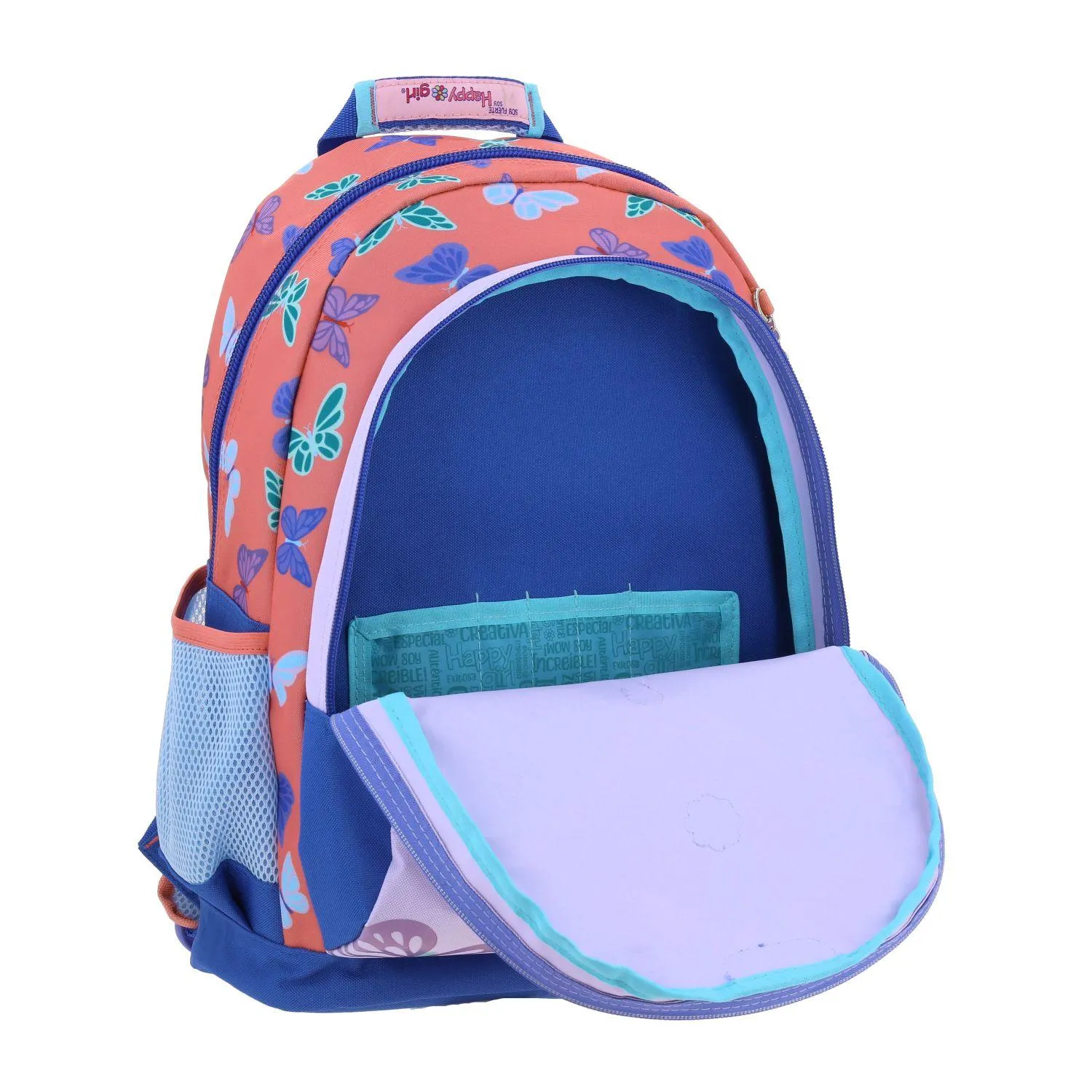 Mochila Azul Grande Para Nia Happy Girl By Chenson Buter.