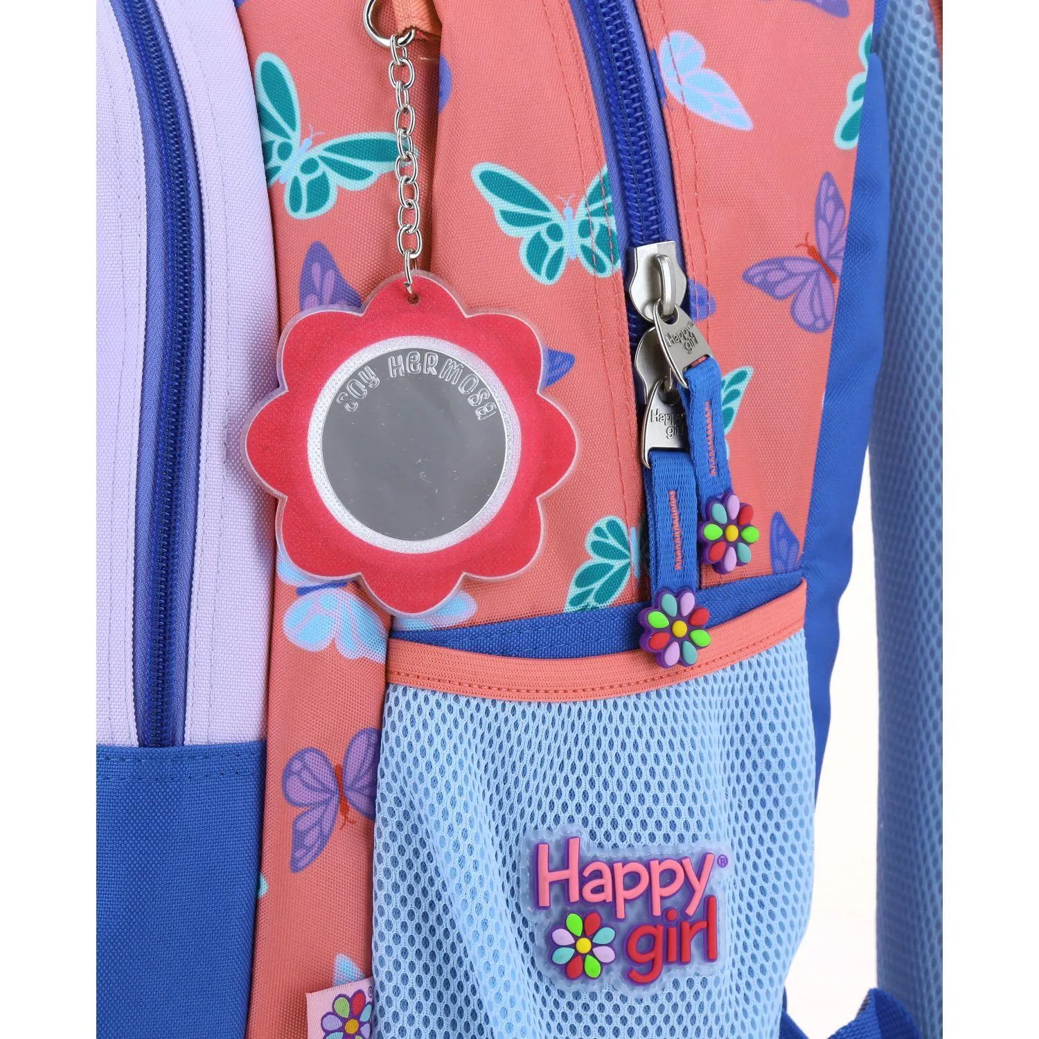 Mochila Azul Grande Para Nia Happy Girl By Chenson Buter.