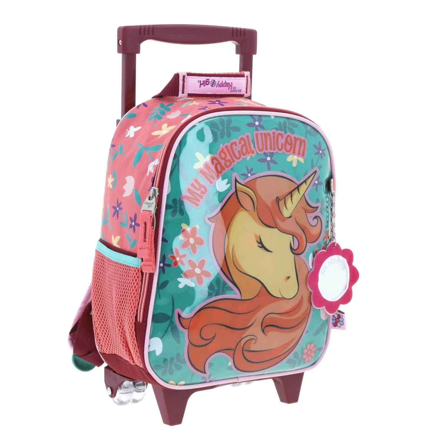 Mochila Con Ruedas Rosa Chica Para Nia Happy Girl By Chenson Manico