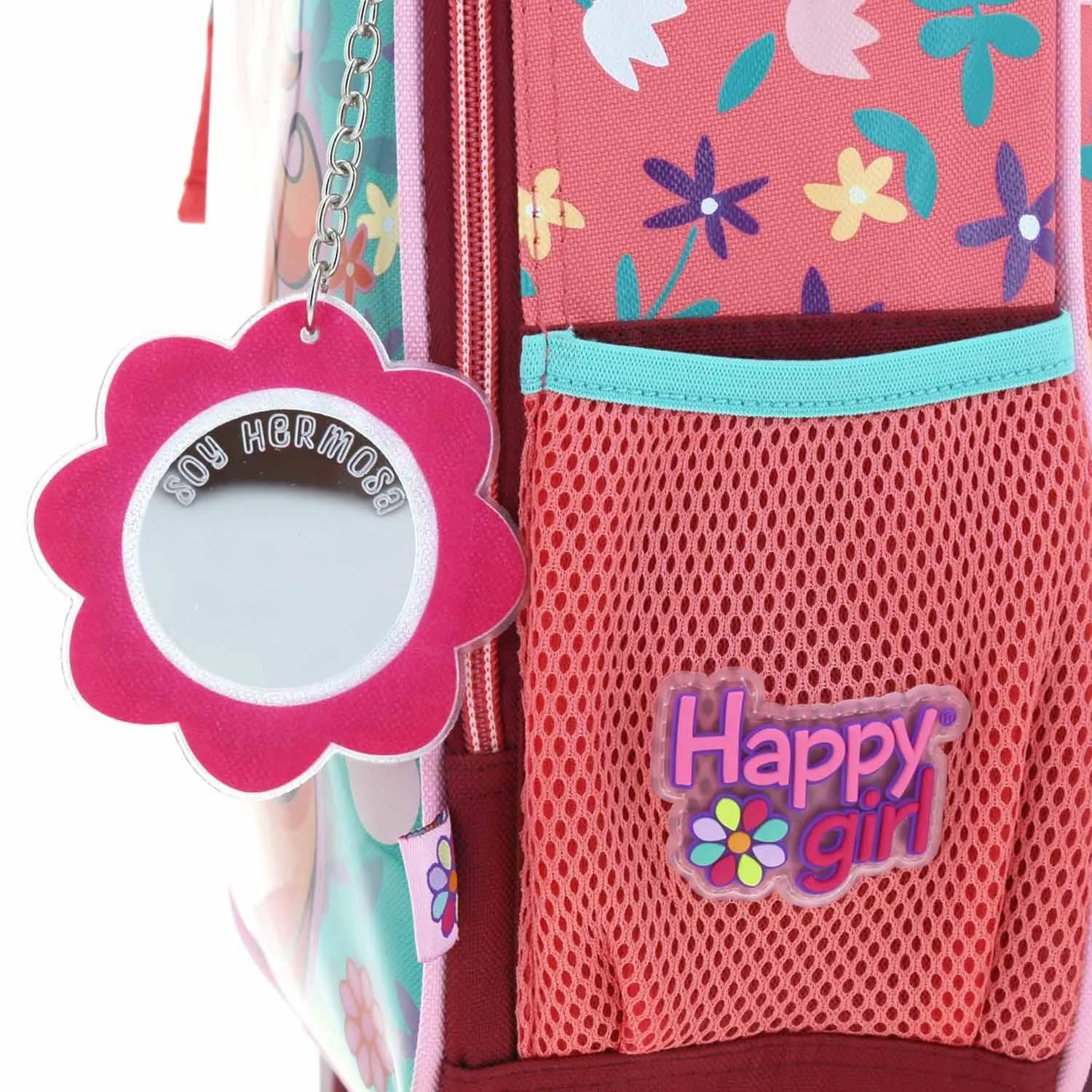Mochila Con Ruedas Rosa Chica Para Nia Happy Girl By Chenson Manico