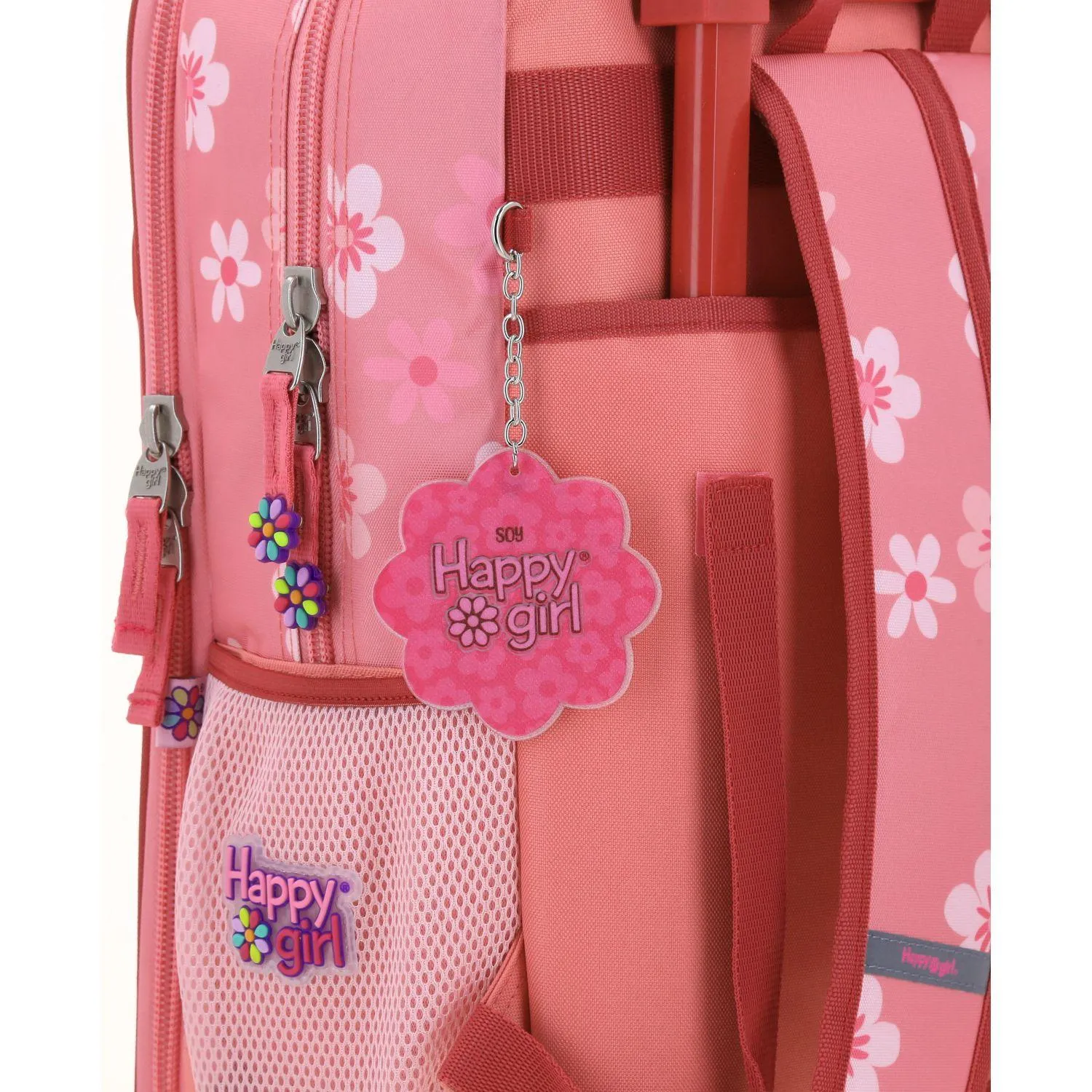 Mochila Con Ruedas Rosa Grande Para Nia Happy Girl By Chenson Yorn