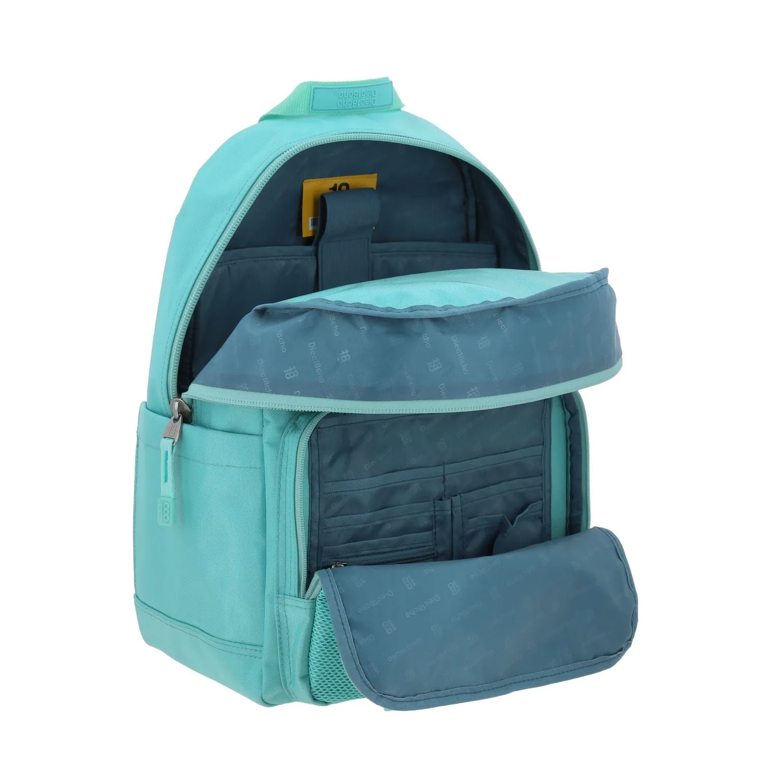 Mochila Grande 1818 Unisex Softy Turquesa Con Porta Laptop De Hasta 15.