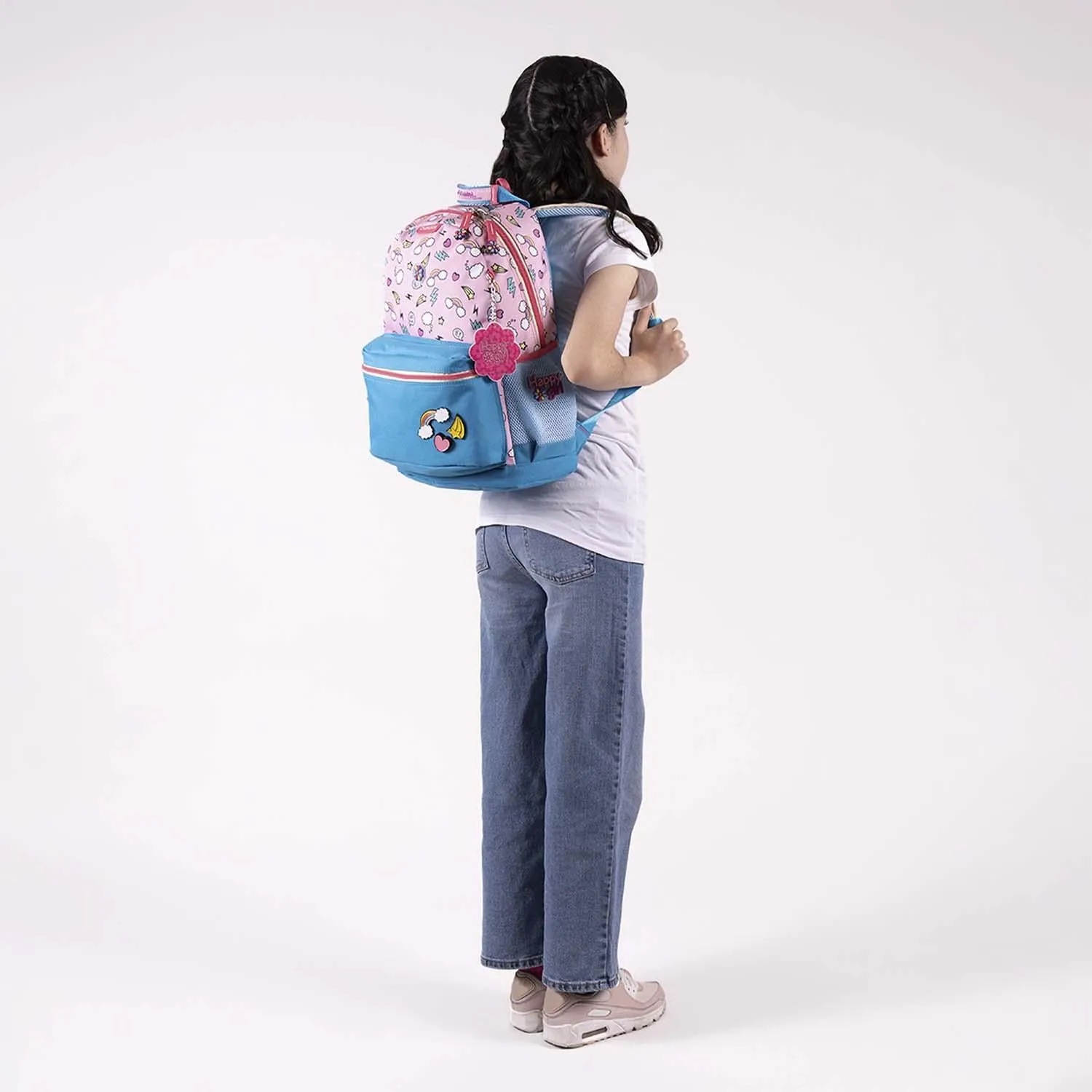 Mochila Rosa Para Nia Con Porta Tablet De Hasta 10 Happy Girl Chenson Popt
