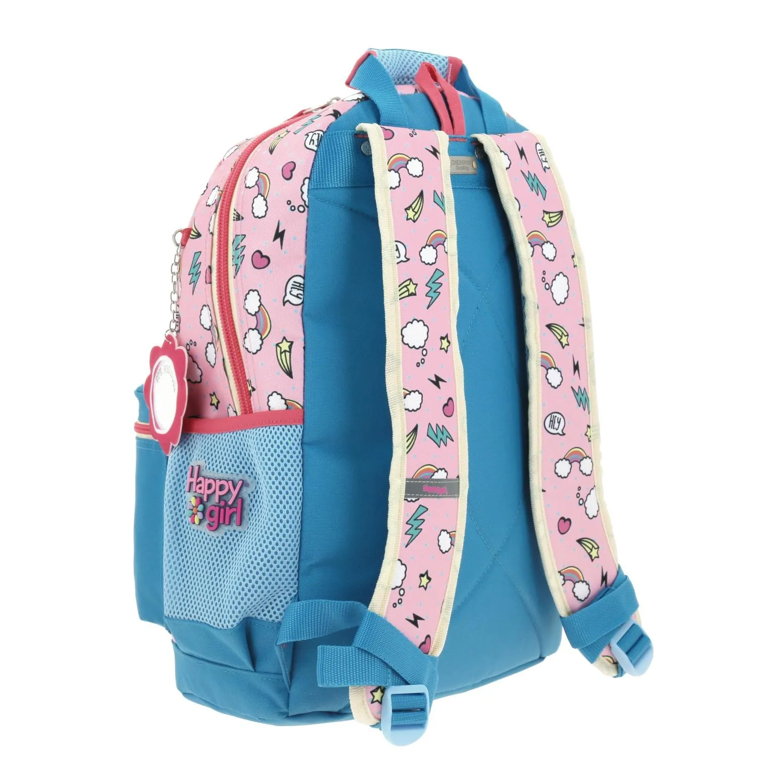 Mochila Rosa Para Nia Con Porta Tablet De Hasta 10 Happy Girl Chenson Popt