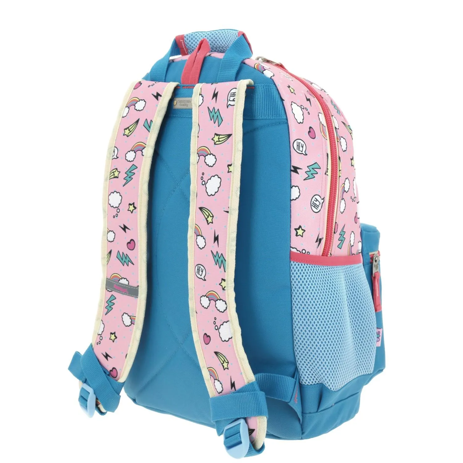 Mochila Rosa Para Nia Con Porta Tablet De Hasta 10 Happy Girl Chenson Popt