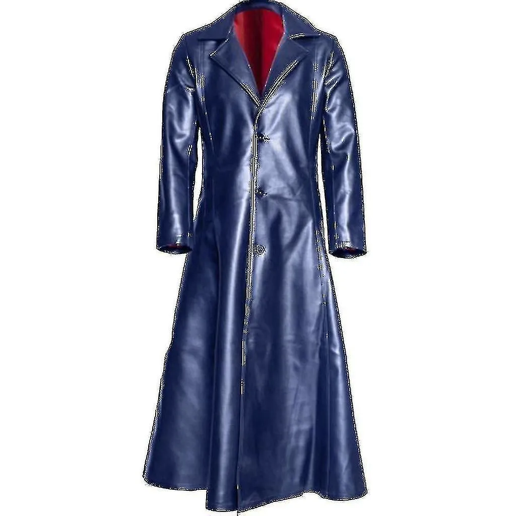 MODA MASCULINA GóTICA ABRIGO LARGO ABRIGO DE CUERO CHAQUETA DE CUERO FALSO CHAQUETAS S5XL S ENVíO GRATIS