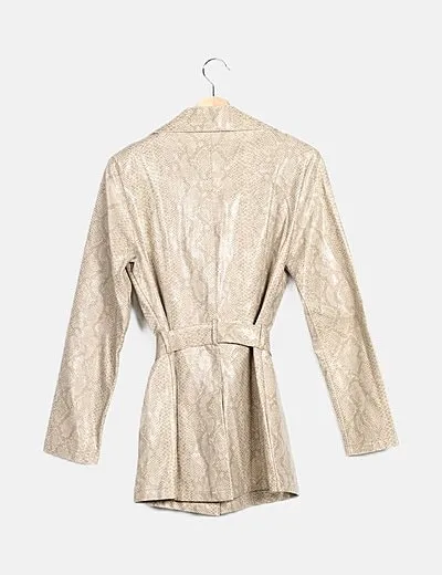 MORGAN Abrigo estilo blazer beige animal print