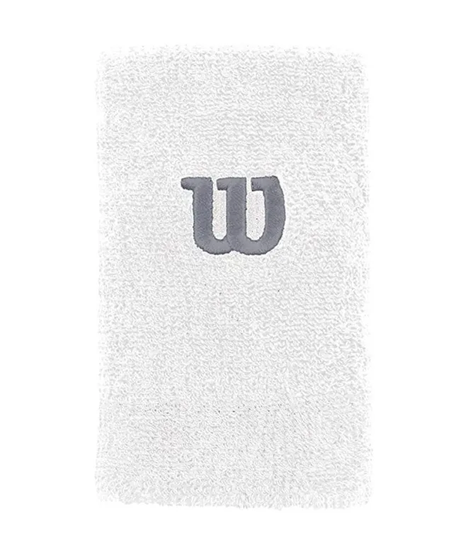Muñequera de tenis Wilson Extra Wide blanco