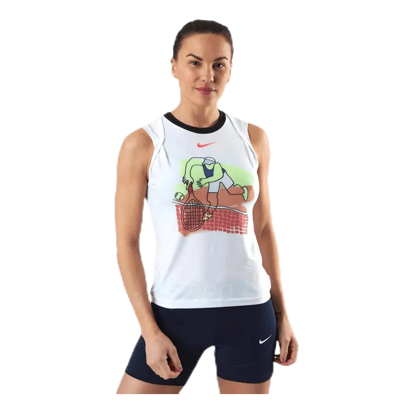 NIKE COURT DRIFIT TANK WHITE/BLACK