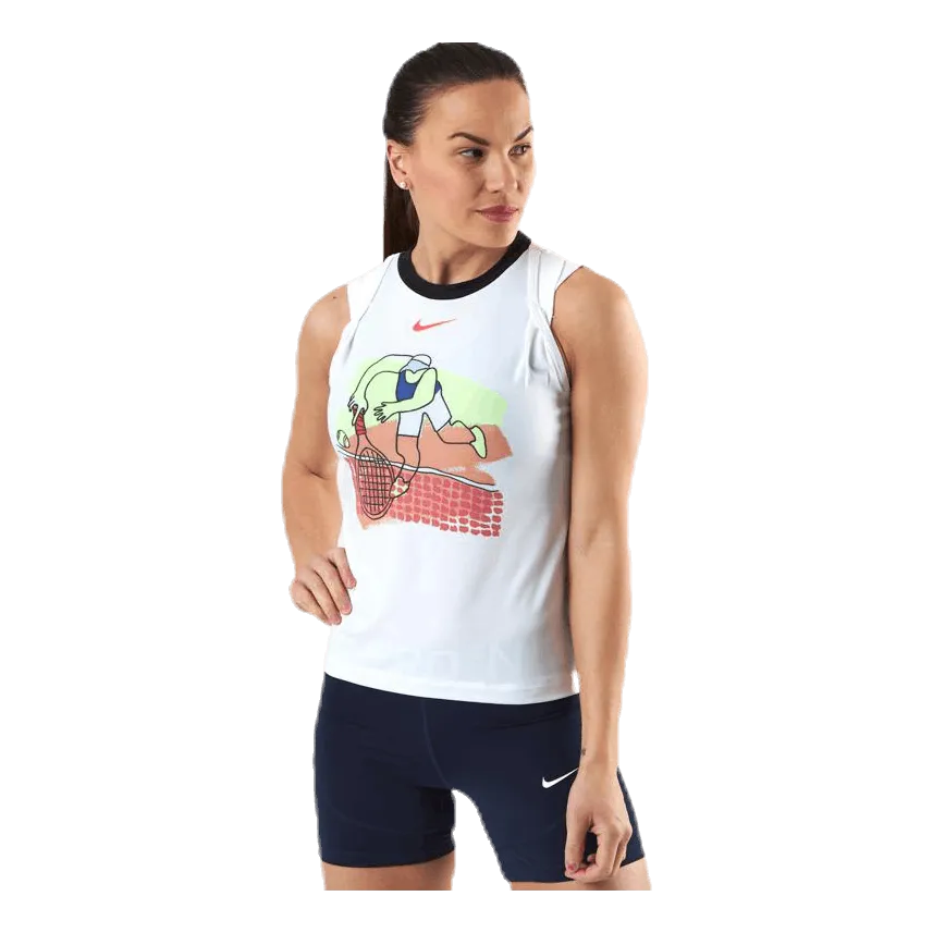 NIKE COURT DRIFIT TANK WHITE/BLACK