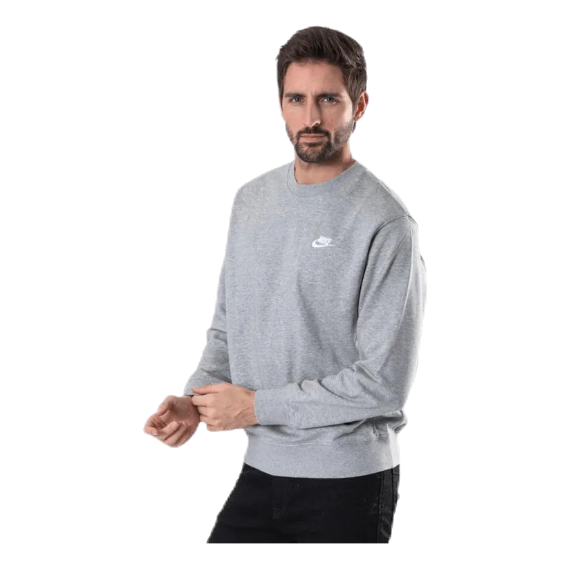 Nike Sportswear Club Men's French Terry Crew DK GREY HEATHER/WHITE