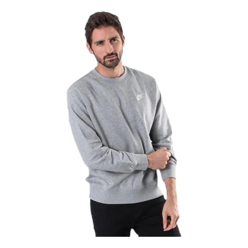 Nike Sportswear Club Men's French Terry Crew DK GREY HEATHER/WHITE