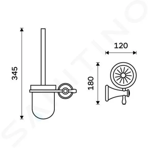 NIMCO LADA  ESCOBILLERO DE PARED, CON SOPORTE, LATóN LA 19094KU65