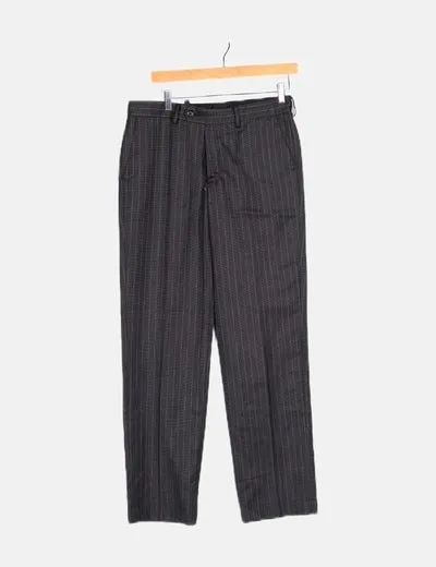 NoName Pantalón gris estampado