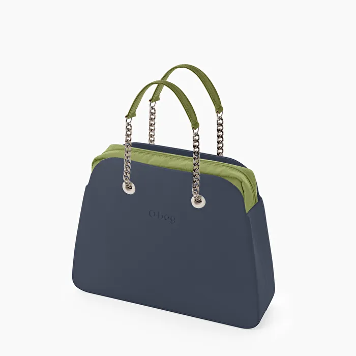 O bag reverse azul marino y aguacate