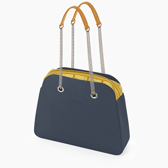 O bag reverse azul marino y curry