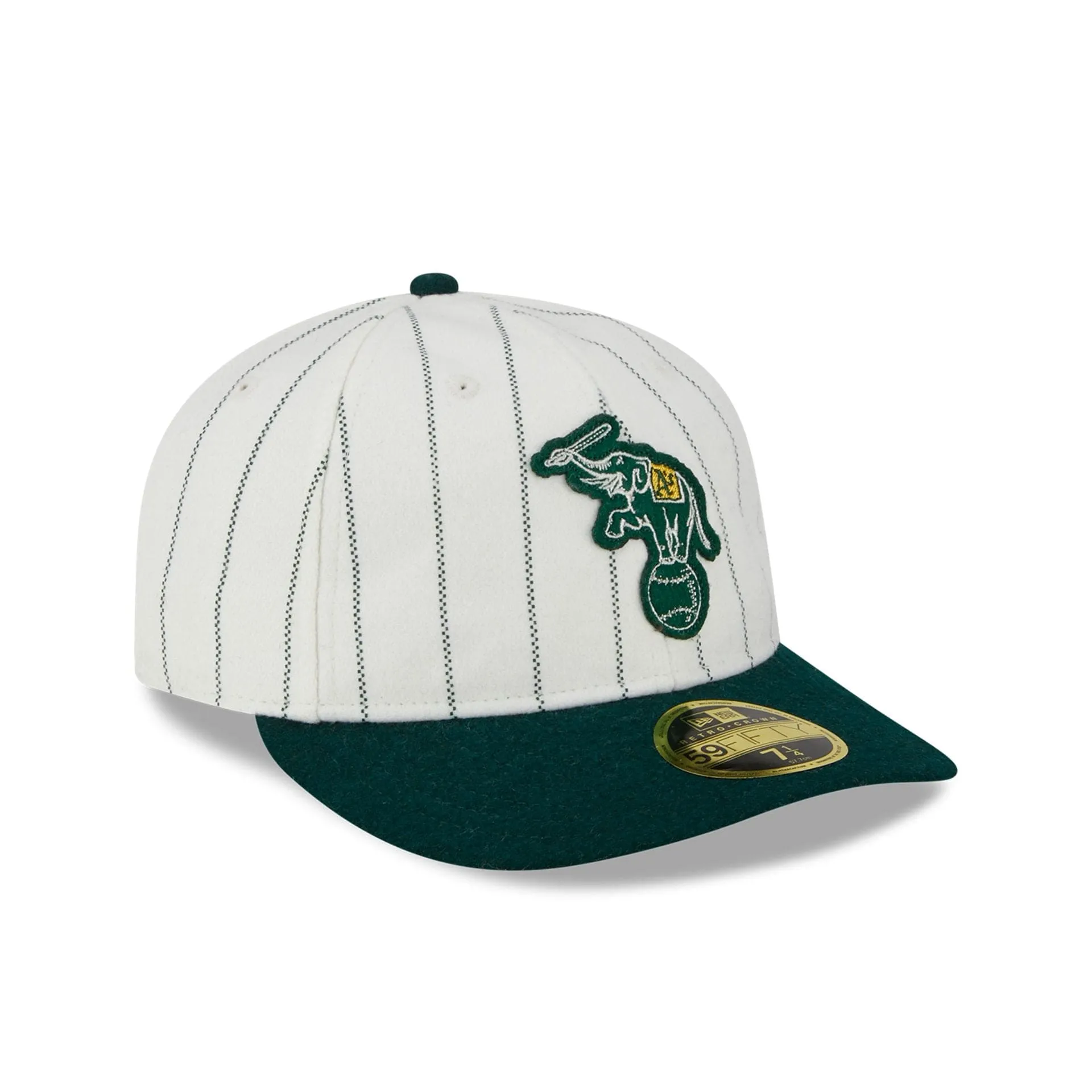 Oakland Athletics Cooperstown MLB Stripe Chrome White Retro Crown 59FIFTY Gorra ajustada