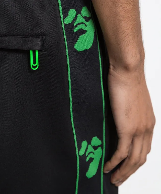 OFFWHITE BLACK SWEATPANTS WITH STRIPES IN OW FACE PRINT