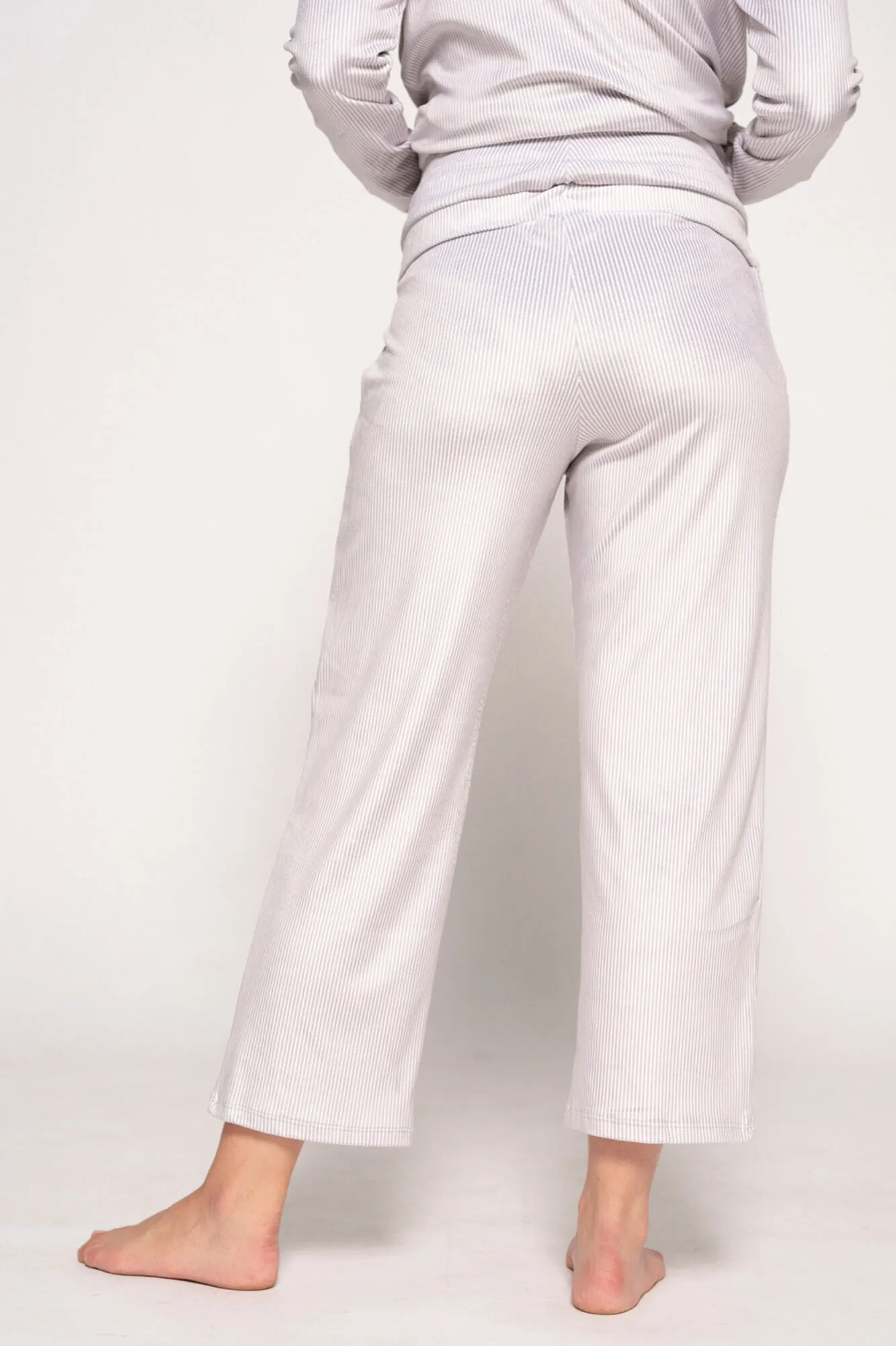 Ohma! Pijama De Velour Con Rayas maternity