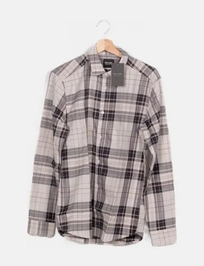 ONLY & SONS Camisa beige de cuadros
