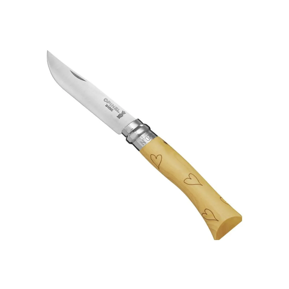 Opinel Nº7 Naturaleza Corazones – Navaja de bolsillo serie Grabados