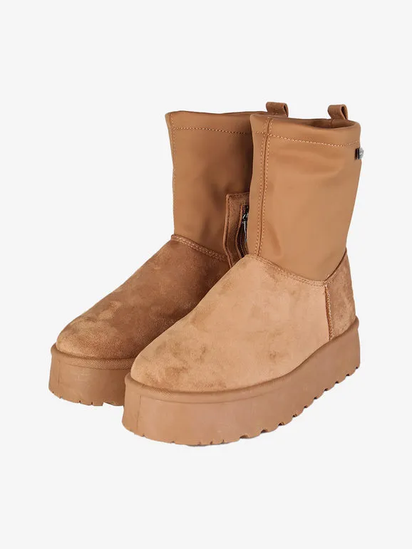 Original Marines Botas de mujer de ante con plataforma e interior de pelo
