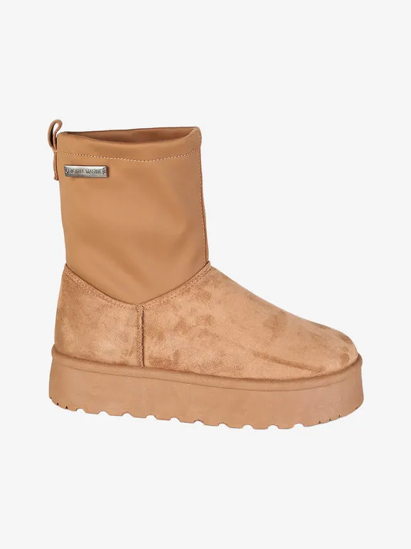 Original Marines Botas de mujer de ante con plataforma e interior de pelo