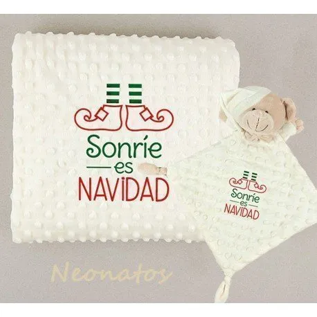 Pack manta bebé Sonríe es Navidad