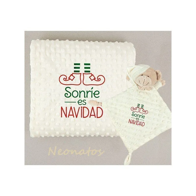 Pack manta bebé Sonríe es Navidad