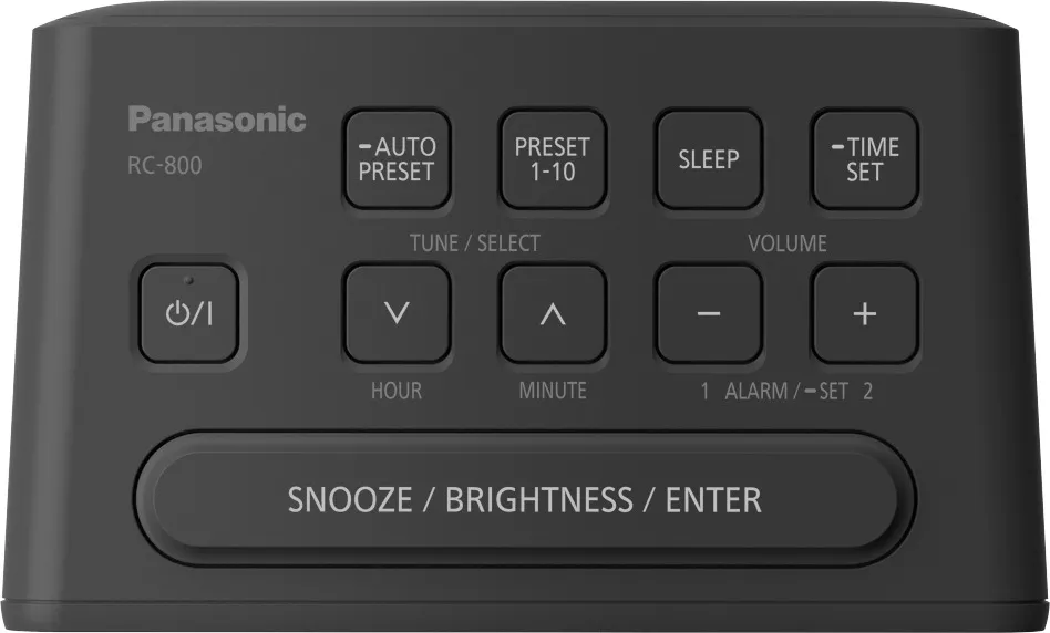 PANASONIC RELOJ DE ESCRITORIO DIGITAL CON DESPERTADOR RC800 NEGRO