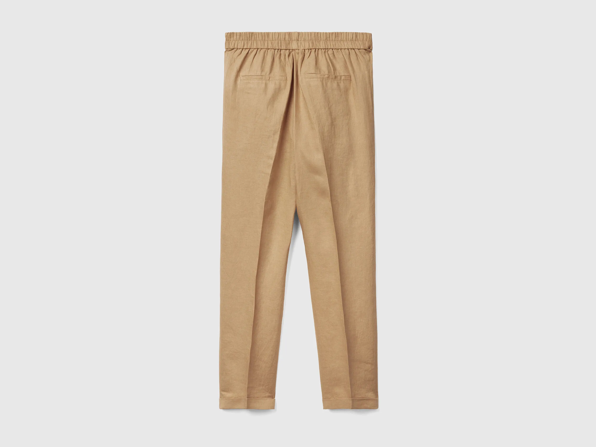 Pantalón cropped de 100% lino