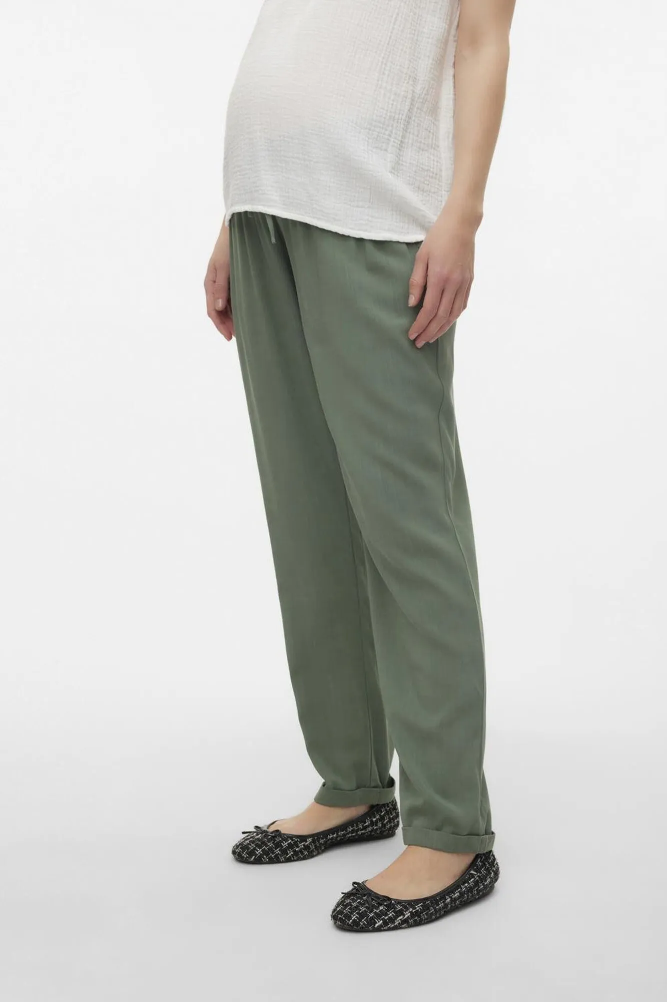 Pantalón fluído de tiro bajo maternity 