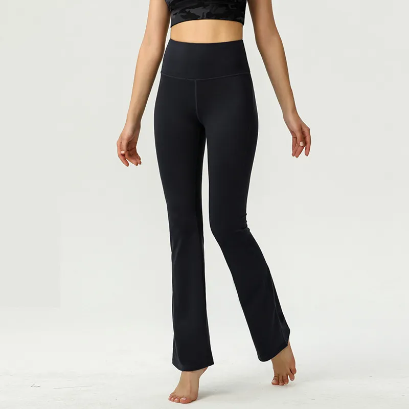 PANTALONES ACAMPANADOS DE YOGA PARA MUJERES SUMMER LADIES HIGH WINIST SLIM FIT BELLY BELLBOTTOM PANTALONES MUESTRA PIERNAS LARG