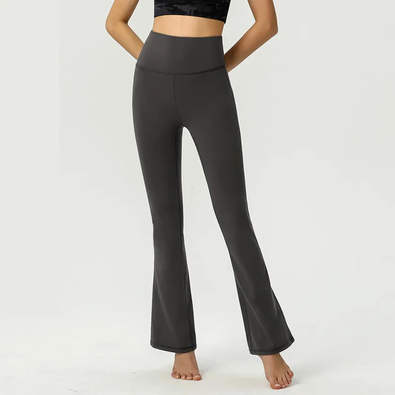PANTALONES ACAMPANADOS DE YOGA PARA MUJERES SUMMER LADIES HIGH WINIST SLIM FIT BELLY BELLBOTTOM PANTALONES MUESTRA PIERNAS LARG