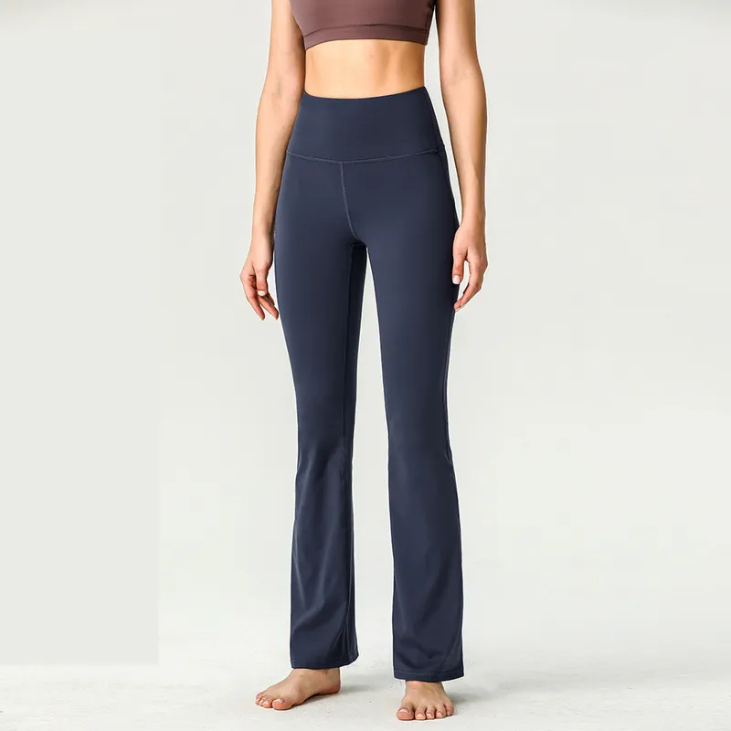 PANTALONES ACAMPANADOS DE YOGA PARA MUJERES SUMMER LADIES HIGH WINIST SLIM FIT BELLY BELLBOTTOM PANTALONES MUESTRA PIERNAS LARG