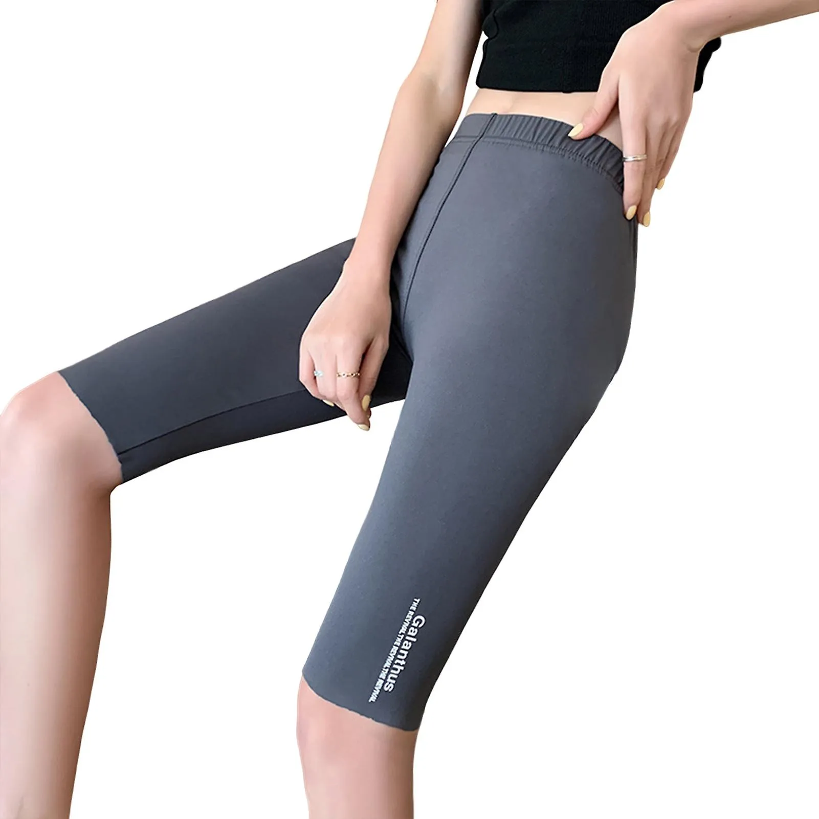 Pantalones cortos hasta la rodilla de las mujeres Slim Running Walking Leggings adecuados para el uso diario formal
